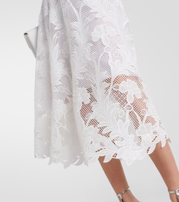 Floral guipure lace midi skirt | Oscar de la Renta