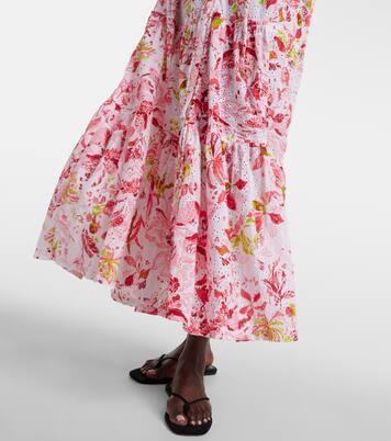 Robe longue Nana en coton à fleurs | Poupette St Barth