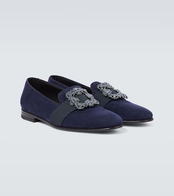 Carlton 임벨리시드 스웨이드 로퍼 | Manolo Blahnik
