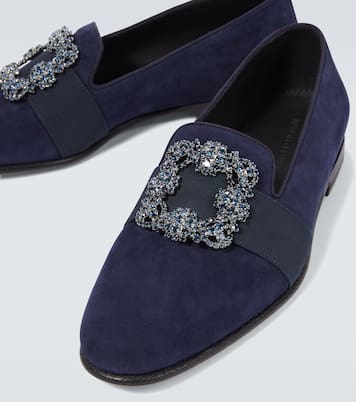 Carlton 임벨리시드 스웨이드 로퍼 | Manolo Blahnik