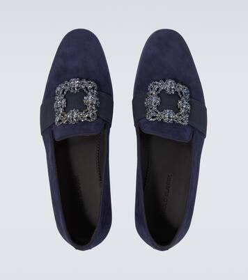 Carlton 임벨리시드 스웨이드 로퍼 | Manolo Blahnik