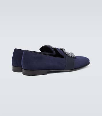 Carlton 임벨리시드 스웨이드 로퍼 | Manolo Blahnik