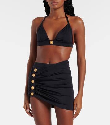 Draped embellished beach cover-up | Balmain