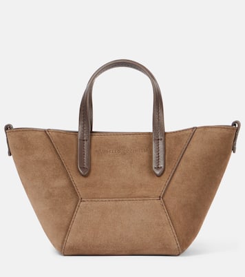 BC Duo Mini Monili suede tote bag | Brunello Cucinelli