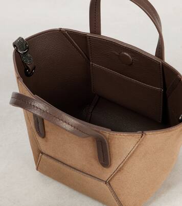 BC Duo Mini Monili suede tote bag | Brunello Cucinelli