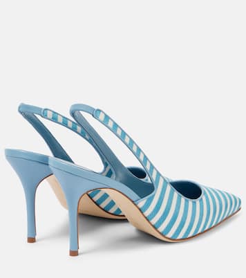 Allurafia 90 striped slingback pumps | Manolo Blahnik