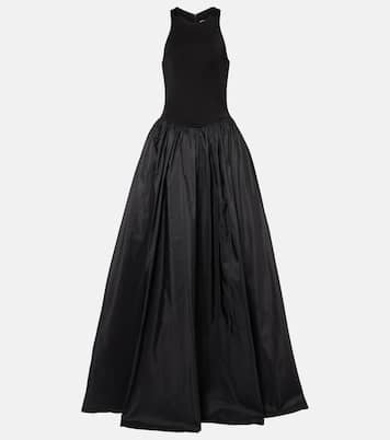 Abito lungo Cate in jersey e taffetà di seta | The New Arrivals Ilkyaz Ozel