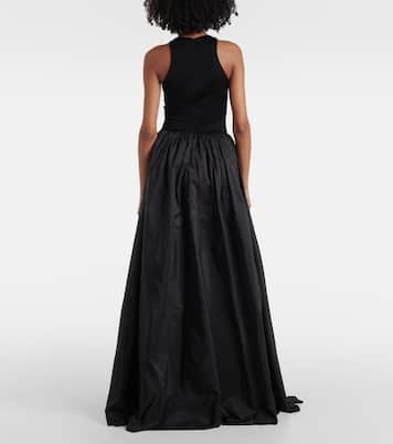 Abito lungo Cate in jersey e taffetà di seta | The New Arrivals Ilkyaz Ozel