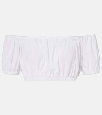 Off-shoulder cotton crop top | Dolce&Gabbana