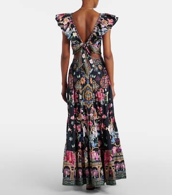 Maxirock aus Popeline mit Kristallen | Camilla