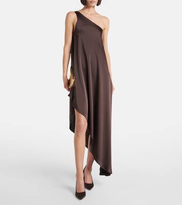 One-shoulder satin midi dress | Norma Kamali
