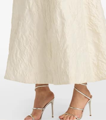 Robe longue en jacquard à fleurs | Monique Lhuillier