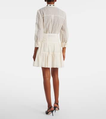 Tiered cotton lace miniskirt | Valentino