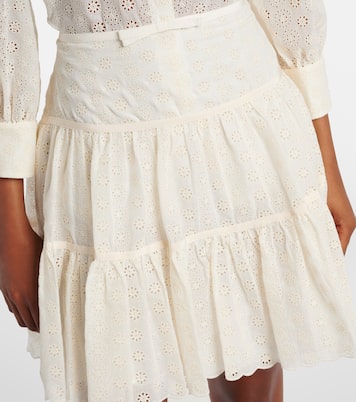 Tiered cotton lace miniskirt | Valentino