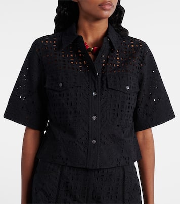 Camisa Spruce de algodón bordada | Veronica Beard