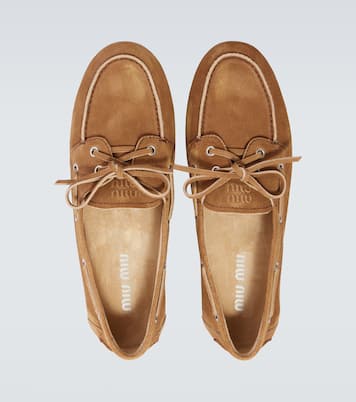 Suede boat shoes | Miu Miu