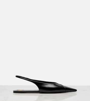 Babylone leather slingback flats | Saint Laurent
