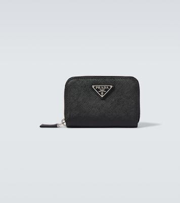 Porte-monnaie en cuir Saffiano à logo | Prada