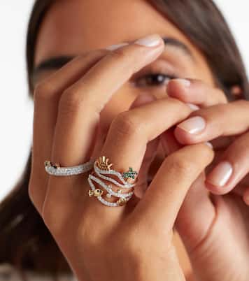 Set de 2 bagues La Plage et Sous L'Eau en or 9 ct et pierres précieuses | Yvonne Léon