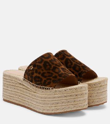 Sandali espadrillas in suede con stampa | Gianvito Rossi
