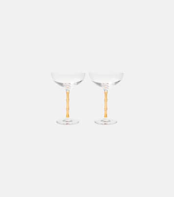 Bamboo set of 2 crystal champagne coupes | La DoubleJ