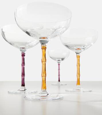 Bamboo set of 2 crystal champagne coupes | La DoubleJ