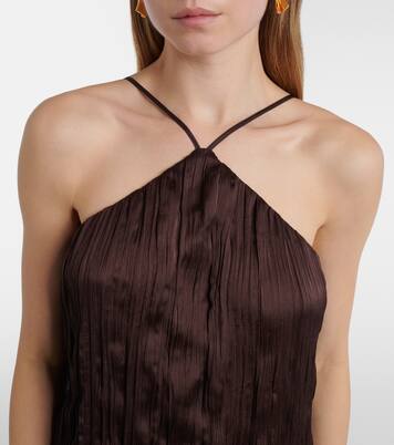 Akari plissé halterneck maxi dress | Staud