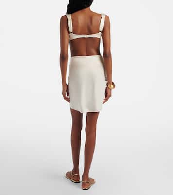 Draped satin beach cover-up | Montce