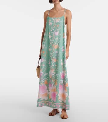 Floral cotton and linen maxi dress | Juliet Dunn
