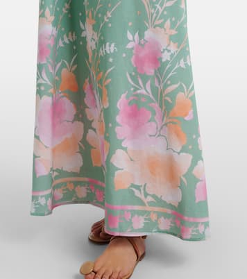 Floral cotton and linen maxi dress | Juliet Dunn