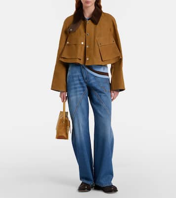 Corduroy-trimmed cropped cotton jacket | JW Anderson