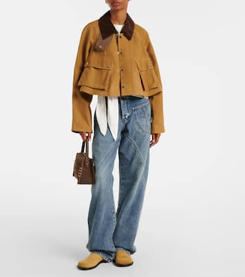 Corduroy-trimmed cropped cotton jacket | JW Anderson