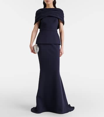 Loura off-shoulder crêpe gown | Safiyaa