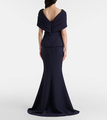 Loura off-shoulder crêpe gown | Safiyaa