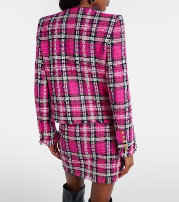 Checked cotton and wool-blend tweed jacket | Balmain