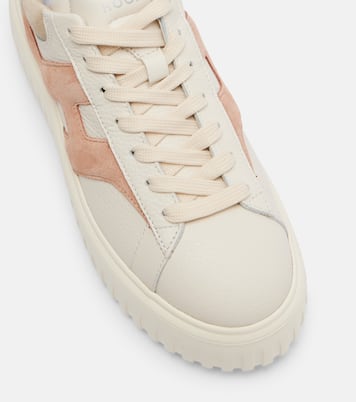 H-Stripes leather and suede sneakers | Hogan