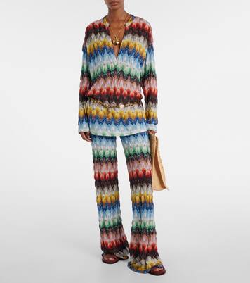 Weite Hose aus Häkelstrick | Missoni