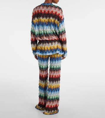 Weite Hose aus Häkelstrick | Missoni