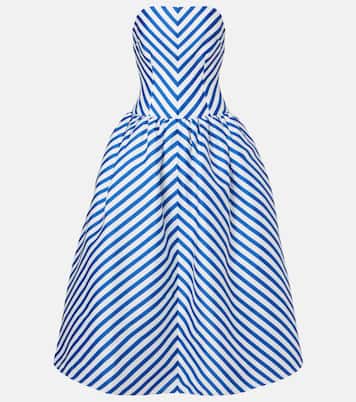 Striped taffeta bustier dress | Self-Portrait
