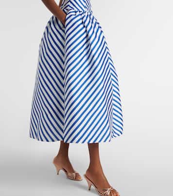 Striped taffeta bustier dress | Self-Portrait