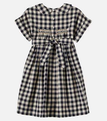 Lelou gingham cotton dress | Bonpoint