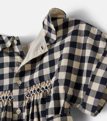 Lelou gingham cotton dress | Bonpoint