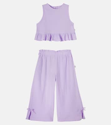 Set aus Top Blair und Hose Violet aus Baumwoll-Gaze | Cozmo