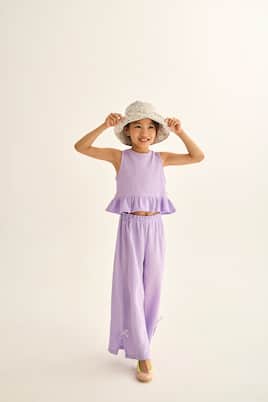 Set aus Top Blair und Hose Violet aus Baumwoll-Gaze | Cozmo