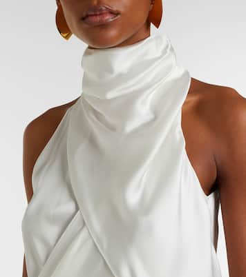 Draped halterneck silk top | Balmain