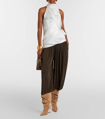 Draped halterneck silk top | Balmain