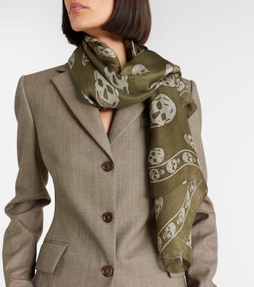 Sciarpa in seta con stampa | McQueen