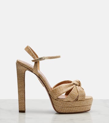 Nina raffia platform sandals | Aquazzura