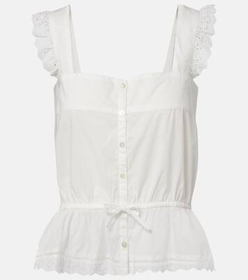Clive cotton poplin top | Poupette St Barth