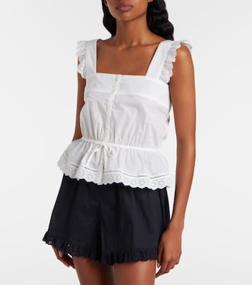 Clive cotton poplin top | Poupette St Barth